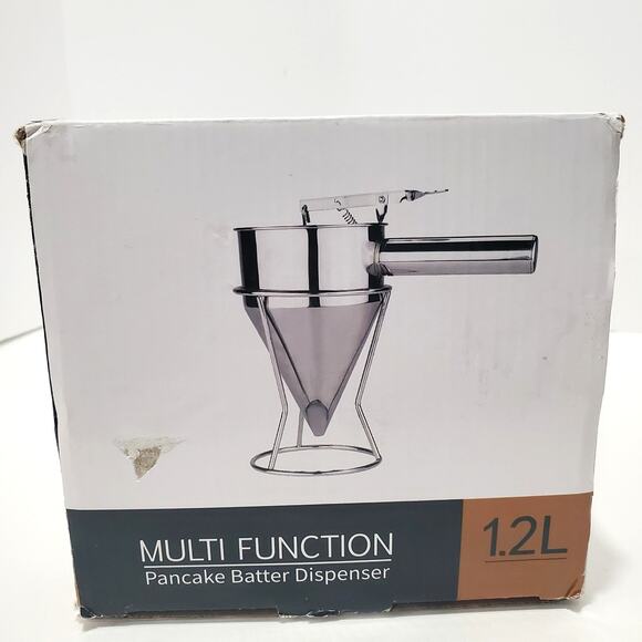 Stainless Steel Pancake Batter Dispenser Funnel Dispenser w/ Stand Detachable - Picture 10 of 11